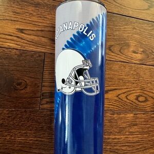 Blue Indianapolis Tumbler with Helmet Design